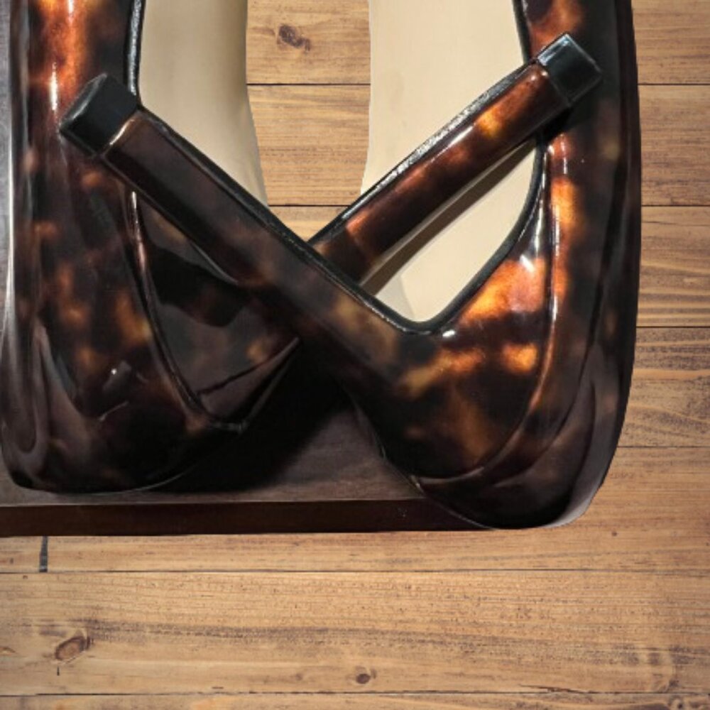 Nine West Leather Tortoise Stilletos Size 10 - Picture 6 of 11